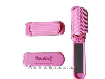 Folding Brush with Mirror
