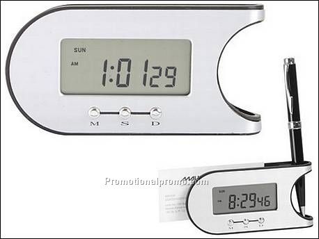 Bureauklok met houder