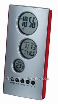 CALENDAR ALARM CLOCK WITH THERMOMETER