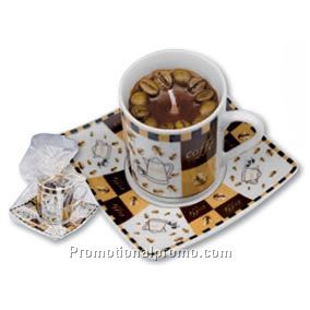 COFFEE CANDLE CUP AND SAUCER