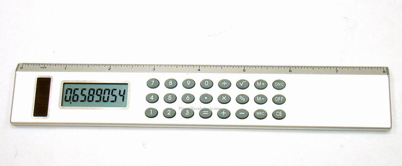 Aluminium ruler with calculator