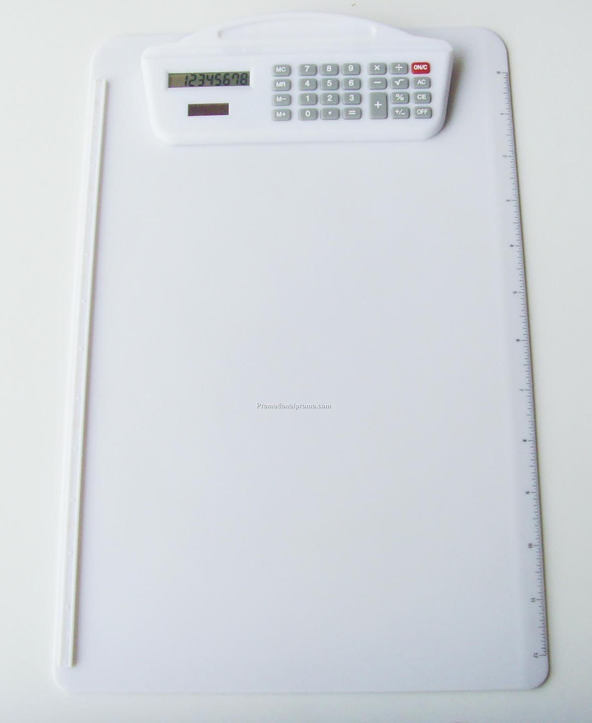 Plastic A4 size Clipboard Calculator 8 digits and Pad Calculator with ruler