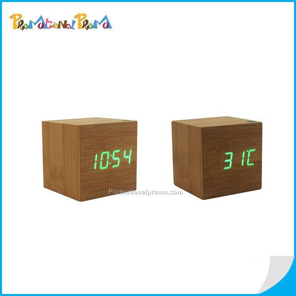 Customized Logo Wood LED Clock