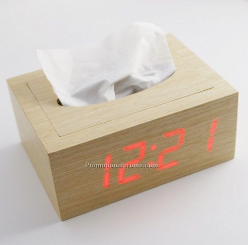 Multi-function Wooden LED Desk Clock
