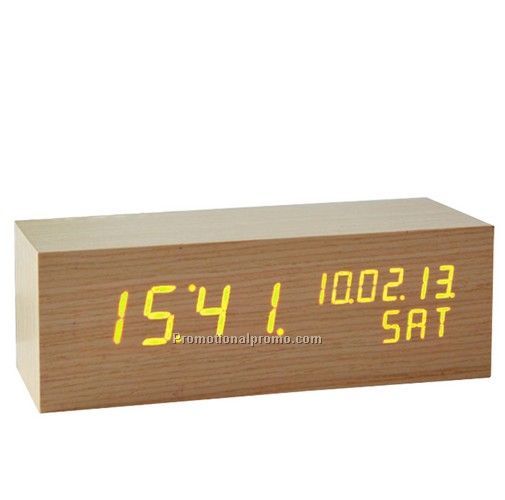 New Arrival Wood LED Calendar Clock