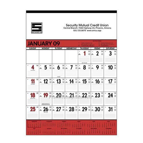 Calendar - Red & Black Contractor's Memo