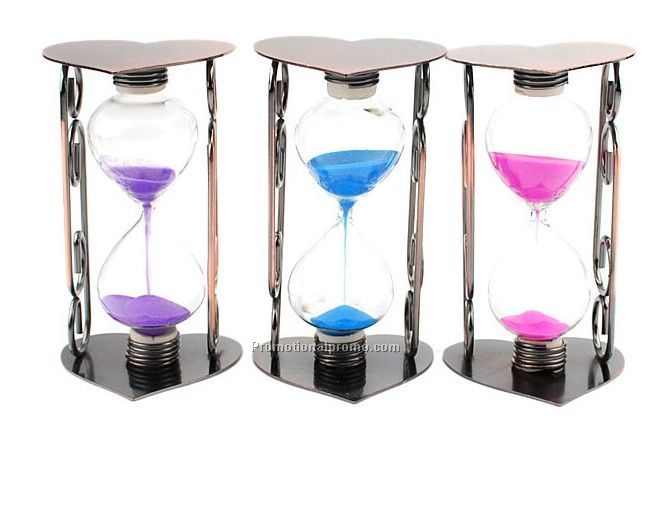 Small peach heart hourglass