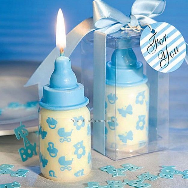 Baby Boy Milk Bottle Candle