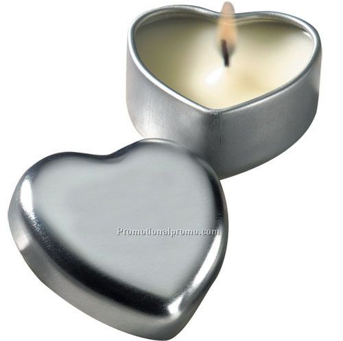 Aromatherapy wax candle in heart shape tin