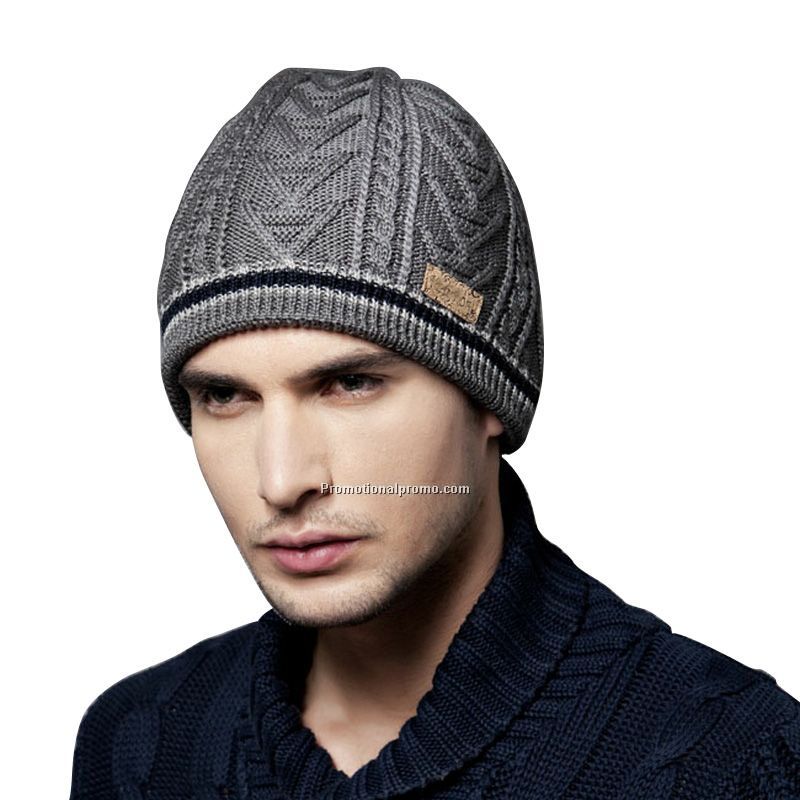 Men's warm grey classic beanie
