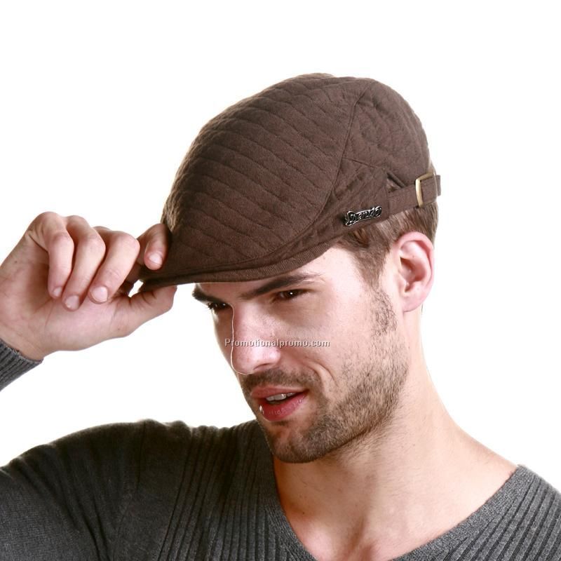 Chocalate beret quilted hat
