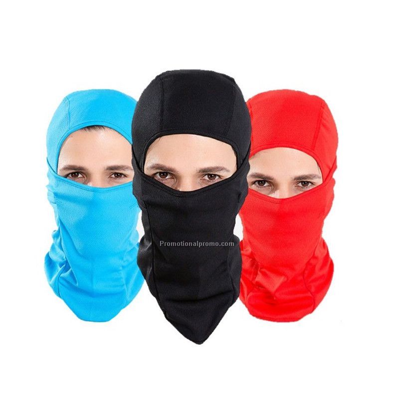 black knitted balaclava hat with brim