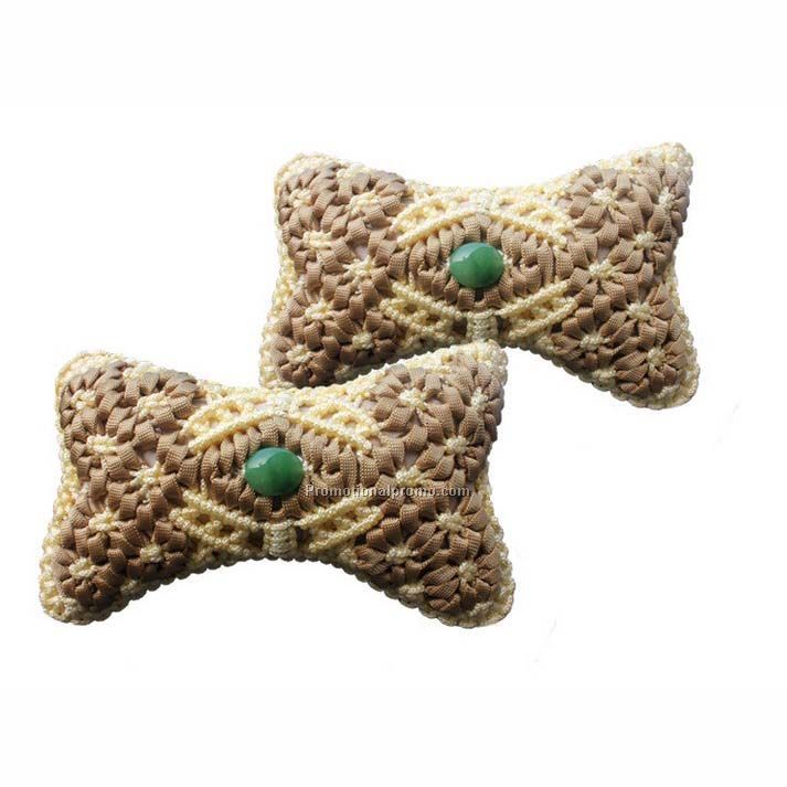 One pair knitted handmade car pillow