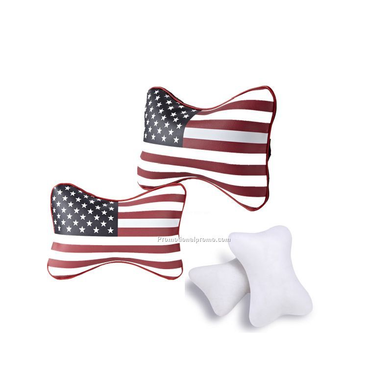 Custom flag cotton car headrest pillow