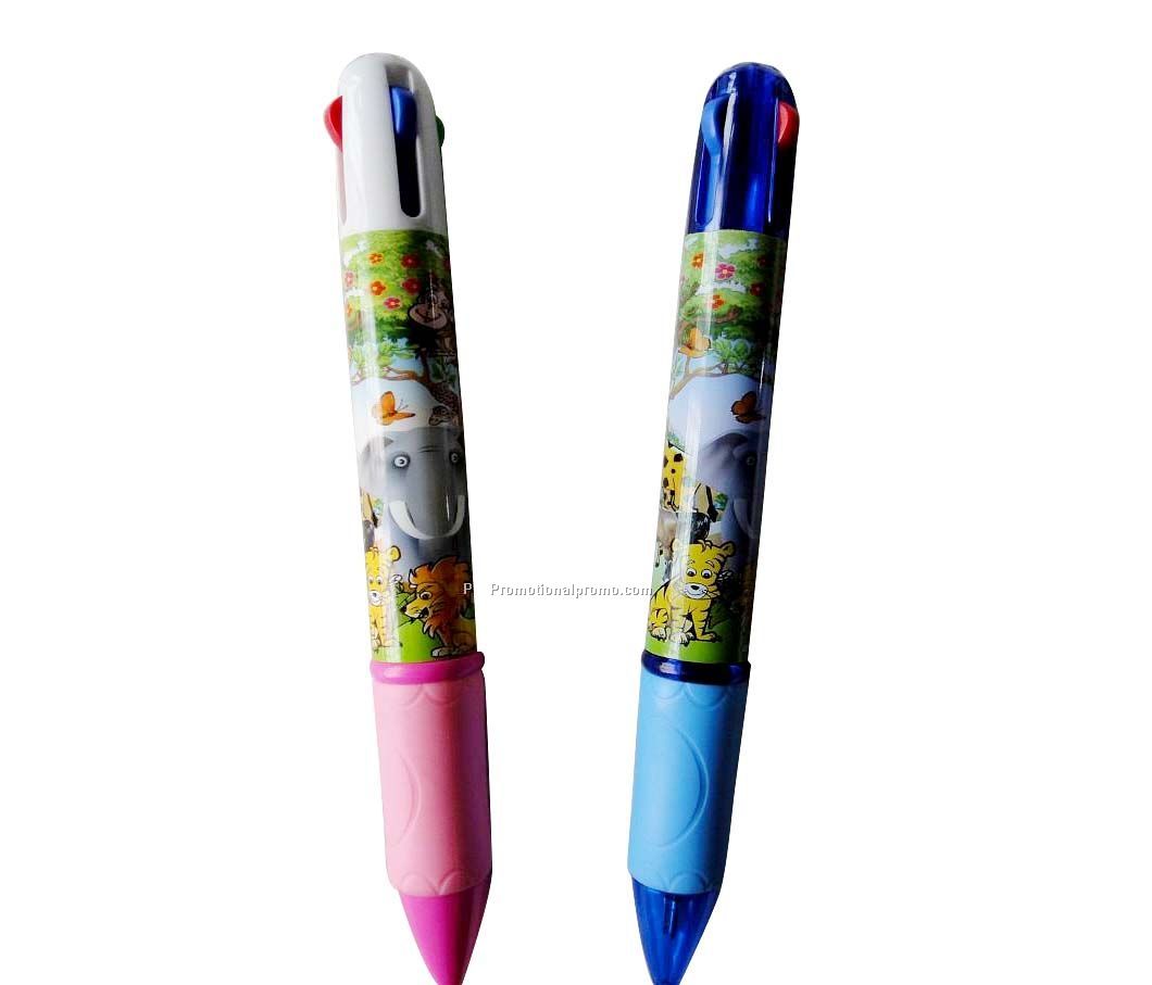 4-Color Clipper Pen, 4 color carabineer pen
