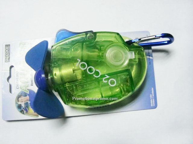 Mini spray mist fan with carabiner