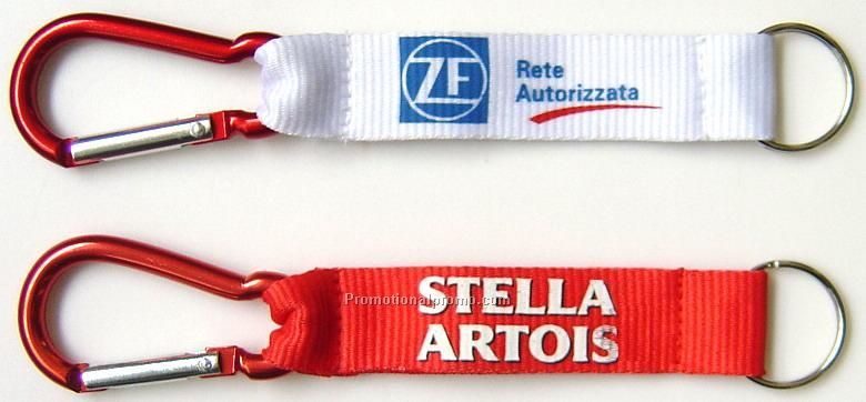 Hight Quality Aluminum Carabiner with imprint lanyard and keyring