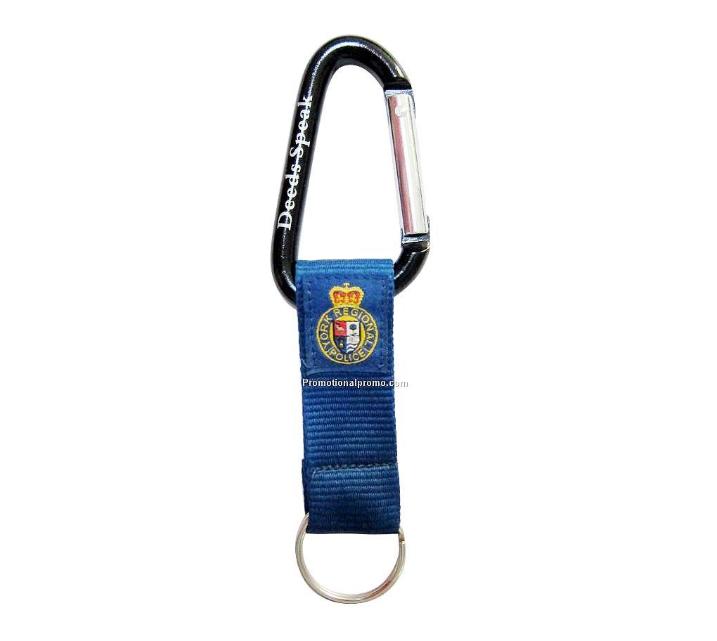 High Quality Aluminum Carabiner with strap and keyring