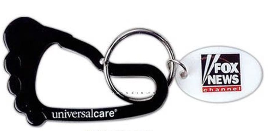 Customized Foot Carabiner with keytag; Foot carabiner keychain