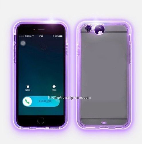 Silicon changeable color led case for iphone 6 6plus， OEM logo crafts