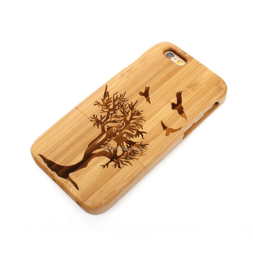Engraved Logo Wood Case For iPhone 6 6 plus