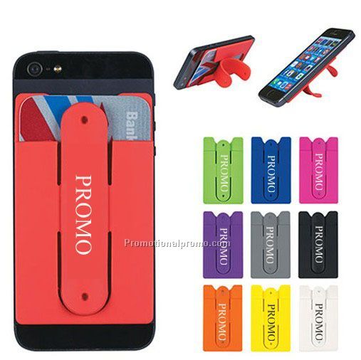 2 In 1 Silicone Smart Wallet Mobile Card Holder With Stand