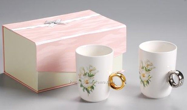 Ceramic Couple Rings Cup