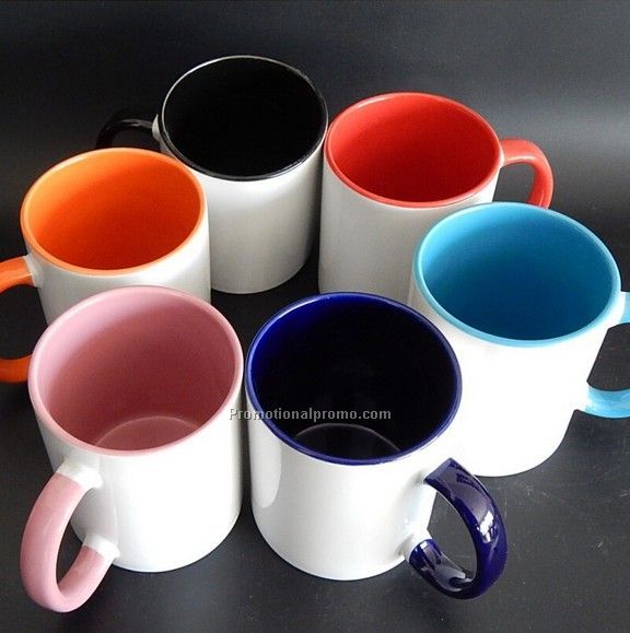 Color handle ceramic mug