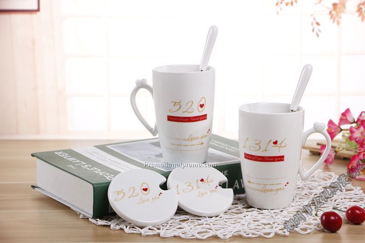Promotional Ceramic Couple Mugs for Valentines Gift