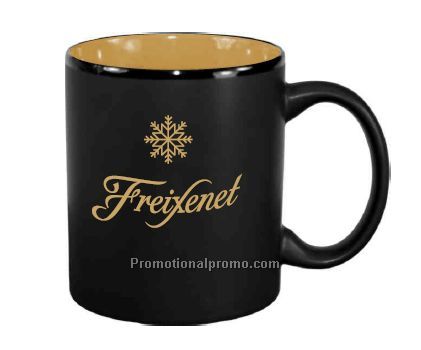 Outside Black And Yellow Inside Ceramic Mug