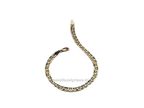 10k flat Mariner style bracelet, 7.25