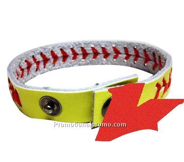Genuine Leather Softball Bracelet for promotion,Softball Bracelet