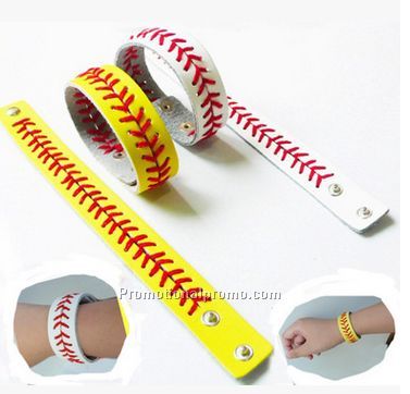 Hot Sale Genuine Leather Softball Bracelet for promotion