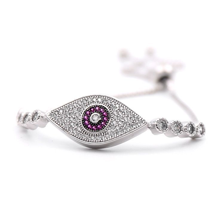 Fashion Cubic Zirconia Adjustable The Evil Eye Bracelet