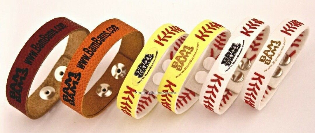 Wholesale Monogrammed PU Leather Sport Ball Bracelet