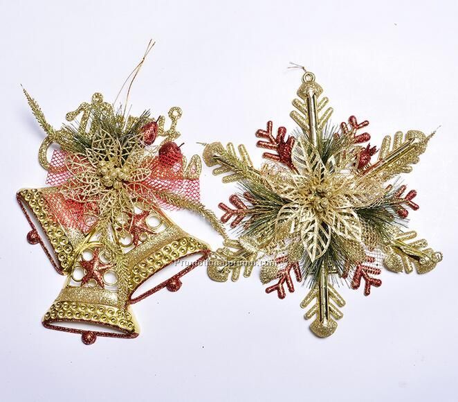 Colorful leaves and snowflake bell to decorate Christmas trees