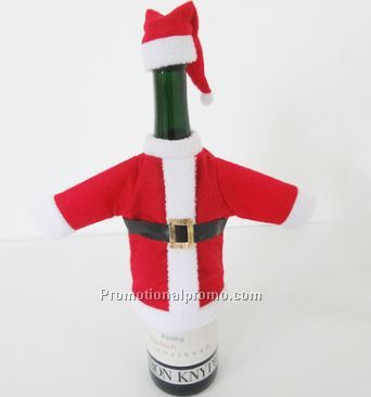Christmas Decoration For Home Red Wine Bottle Santa Claus Covers Clothes With Hats enfeites de natal