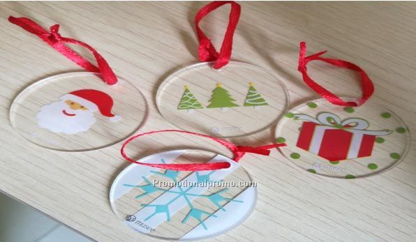 Printing custom Acrylic Christmas Tree hanging decoration Ornament