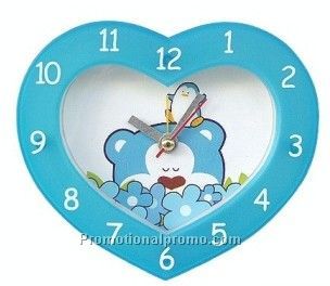 Promotional Heart shaped plastic clock