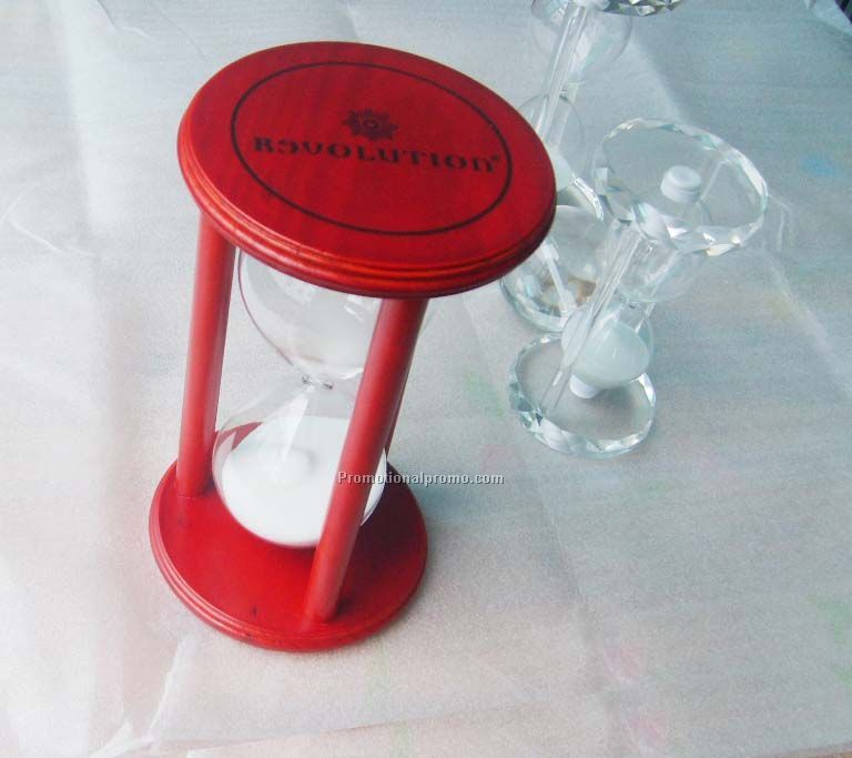 Sandy Clock with Wooden Base