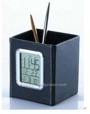 2012 PEN CUP WITH DIGITAL ALARM CLOCK & THERMOMETER