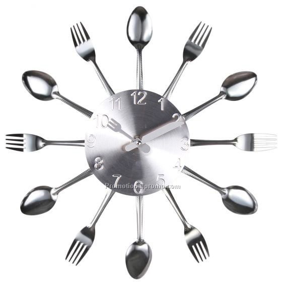 Kitchen Wall Clock with fork and knife