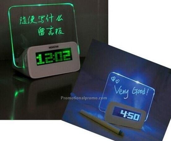Fluorescence Clock With Message Board