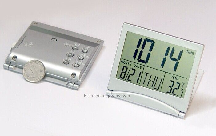 Promotional Gift Folded Portable Electronic Pocket Calendar with Alarm