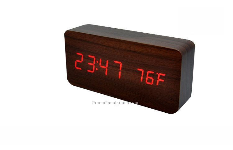 Wooden LED Desk Clock