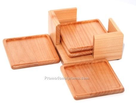 Genuine wood cup coaster