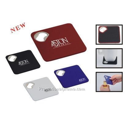 Custom Logo Printed Multifuction Coaster with Bottle Opener