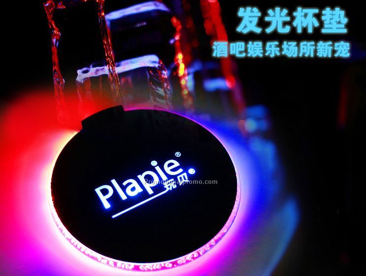 flashing LED neon coaster, Led light drink coasters