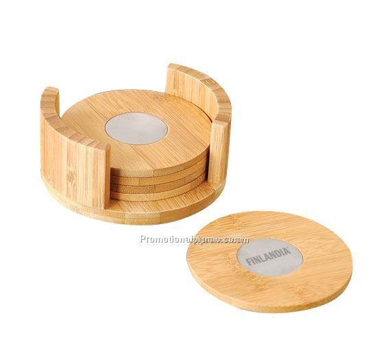 BAMBOO AND STAINLESS COASTERS