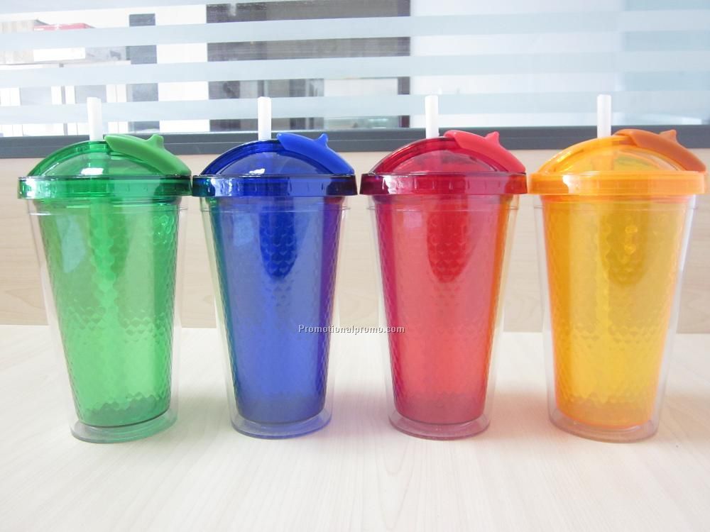 Plastic Mug with Straw